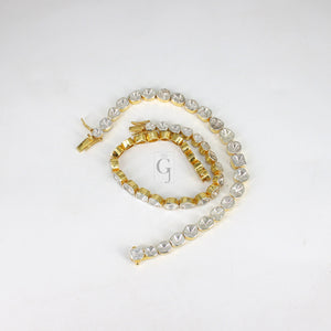 14k Gold Finish Polki Flat Diamond Tennis Bracelet Rosecut Pave Diamond Bracelet 925 Sterling Silver Handmade Finish Diamond Bangle Bracelet