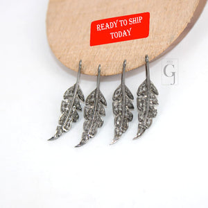 Very Beautiful Leaf pendant Designer Charm Rosecut Pave Diamond Pendant 925 Sterling Silver Handmade Finish Diamond Charms Necklace Jewelry