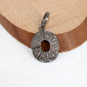 Oxidized Beautiful Designer Pendant Rosecut Pave Diamond Pendant 925 Sterling Silver Handmade Finish Diamond Jewelry Necklace Pendant