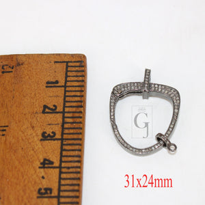 Pave Diamond Clasp,Lobster Clasp ,925 Sterling Silver Handmade Clasp , Diamond Clasp With Matching Jump Ring,Rose Cut Diamond Clasp.