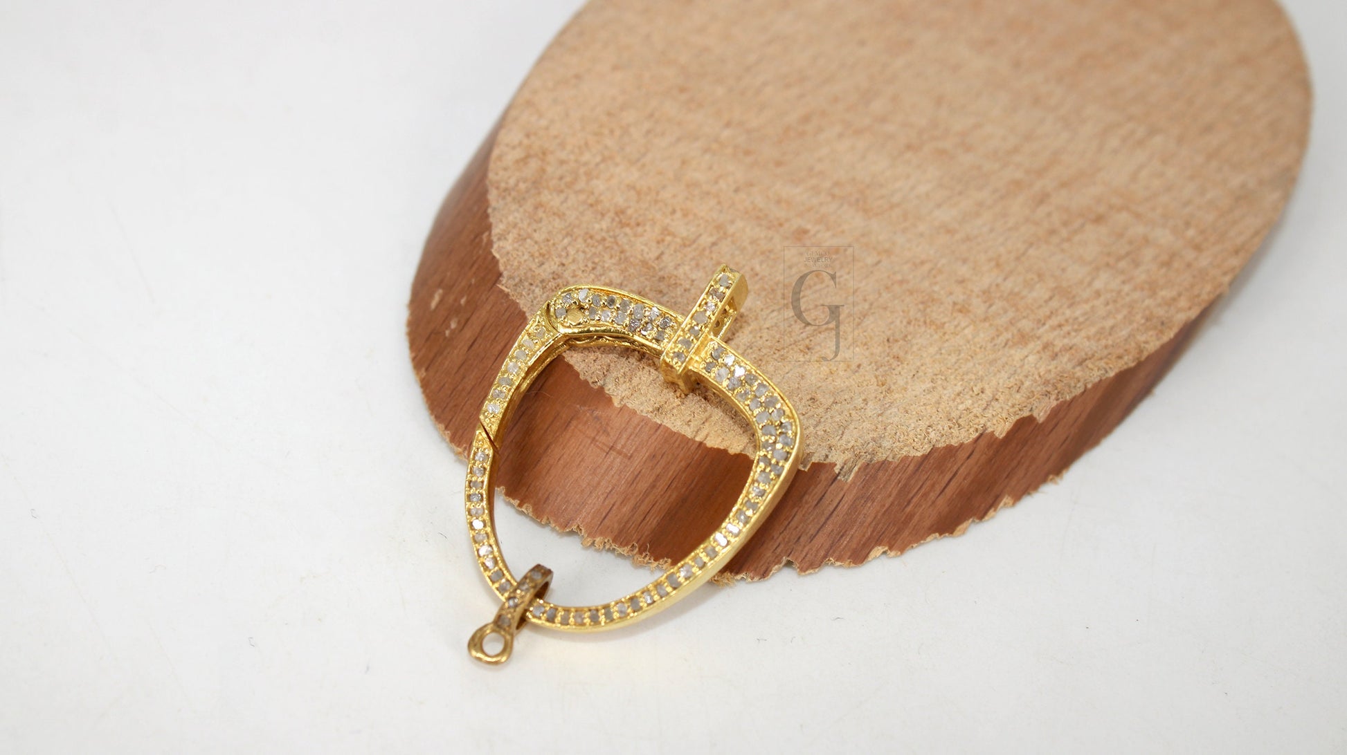Pave Diamond Clasp,Lobster Clasp ,925 Sterling Silver Handmade Clasp , Diamond Clasp With Matching Jump Ring,Rose Cut Diamond Clasp.