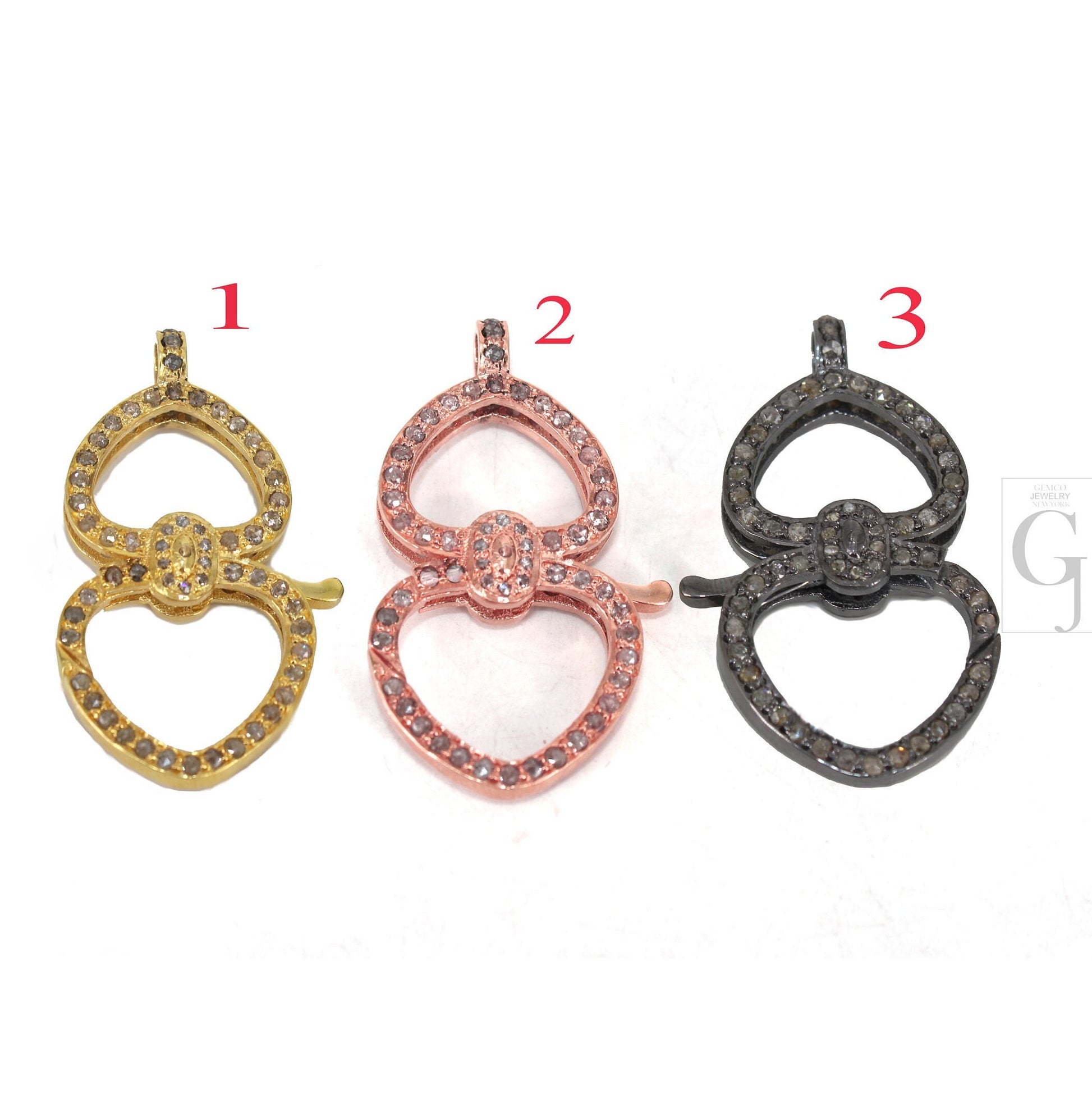 1pc Rosecut Pave Diamond Lobster Clasp Design Spring Clasps 925 Sterling Silver Handmade Finish Jewelry Making Supplies Clasps