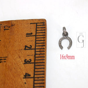 1pc Beautiful Horseshoe Designer Rosecut Pave Diamond Pendant 925 Sterling Silver Handmade Finish Diamond Jewelry Luck Pendant