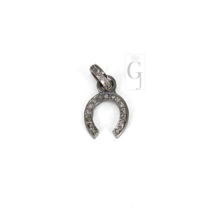 1pc Beautiful Horseshoe Designer Rosecut Pave Diamond Pendant 925 Sterling Silver Handmade Finish Diamond Jewelry Luck Pendant