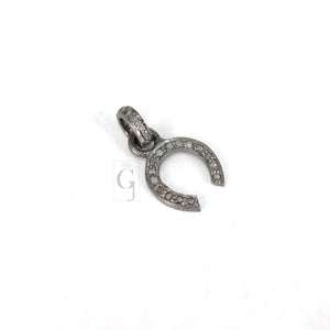 1pc Beautiful Horseshoe Designer Rosecut Pave Diamond Pendant 925 Sterling Silver Handmade Finish Diamond Jewelry Luck Pendant
