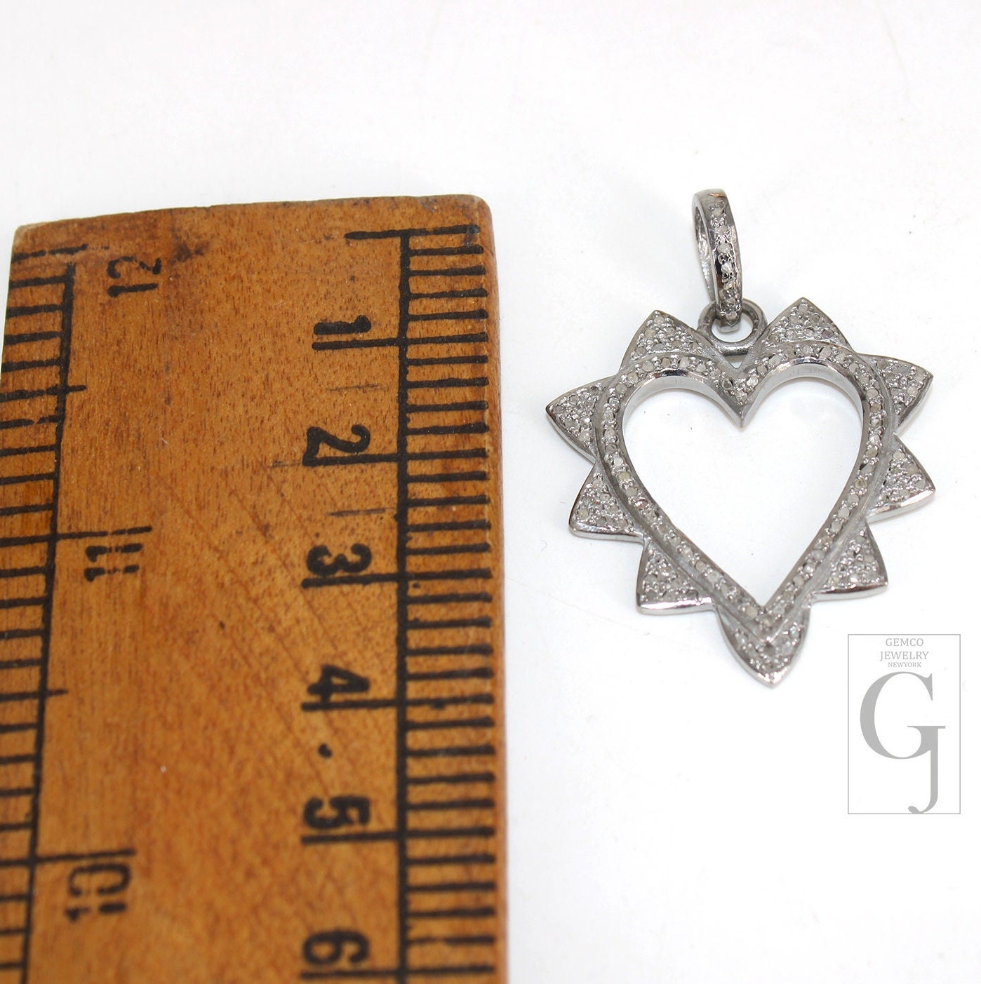 Valentine gift designer diamond heart pendant Rose cut pave diamond pendant 925 sterling silver handmade diamond charms necklace pendant