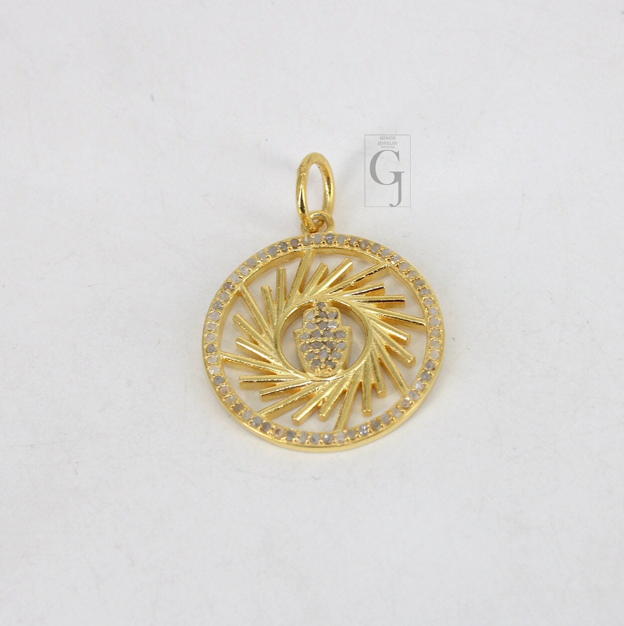 Very beautiful designer humsa pendant Pave rosecut diamond 925 sterling silver handmade pave diamond setting humsa pendant jewelry