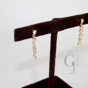 14k Gold Finish Polki Connecting Designer Earring Rosecut Pave Diamond Earrings 925 Sterling Silver Handmade Silver Finish Diamond Earring