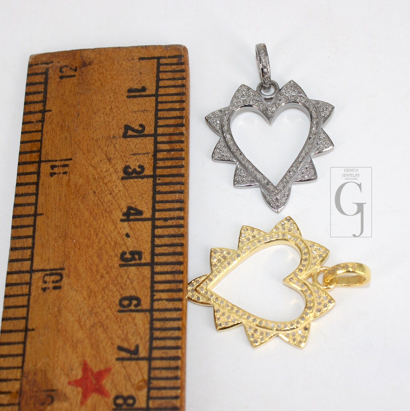 Valentine gift designer diamond heart pendant Rose cut pave diamond pendant 925 sterling silver handmade diamond charms necklace pendant