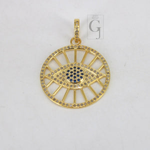14k Gold Finish Evil Eye Pendant Designer Rosecut Pave Diamond Pendant 925 Sterling Silver Handmade Finish Diamond Charms Necklace Pendant