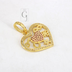 Beautiful Love Luck Designer Pendant Rosecut Pave Diamond Pendant 925 Sterling Silver Handmade Finish Diamond Charms Necklace Pendant
