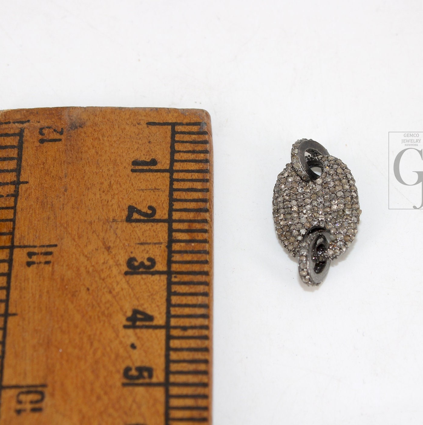 Very Beautiful Designer Rosecut Pave Diamond Connector 925 Sterling Silver Handmade Finish Diamond Charms Necklace Bracelet Connector