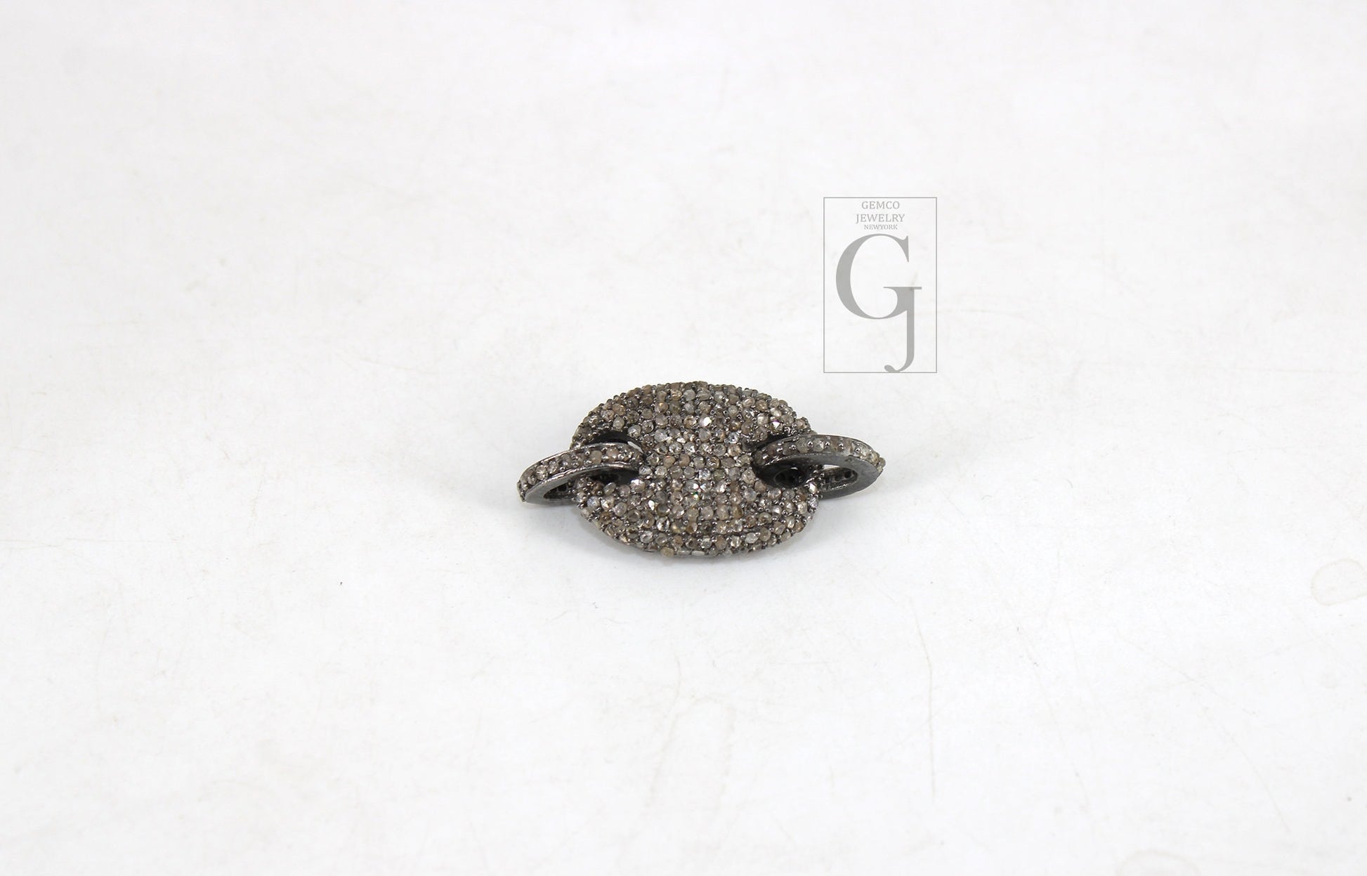 Very Beautiful Designer Rosecut Pave Diamond Connector 925 Sterling Silver Handmade Finish Diamond Charms Necklace Bracelet Connector