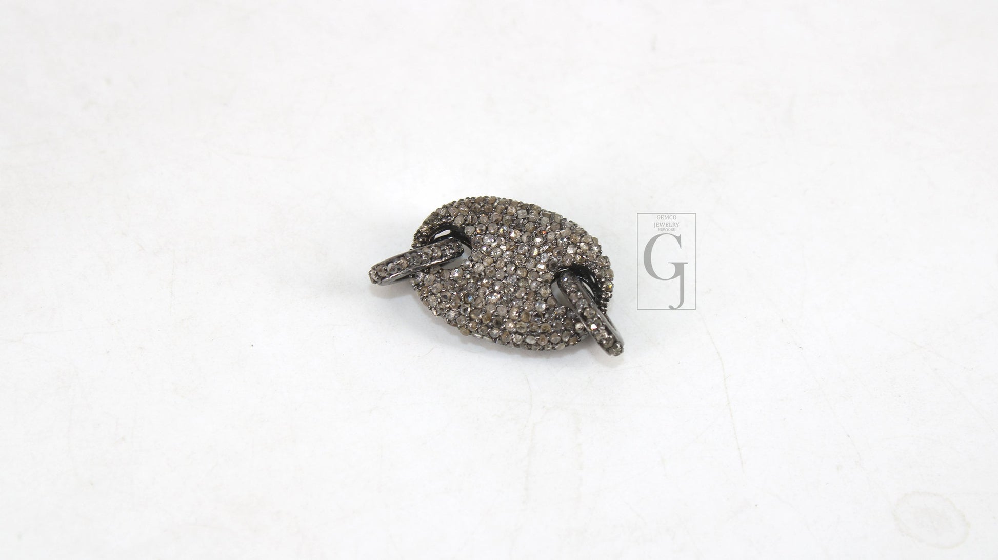 Very Beautiful Designer Rosecut Pave Diamond Connector 925 Sterling Silver Handmade Finish Diamond Charms Necklace Bracelet Connector