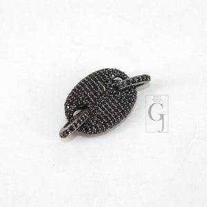 Beautiful Designer Rosecut Pave Black Diamond Connector 925 Sterling Silver Handmade Finish Black Diamond Charms Necklace Bracelet Connector