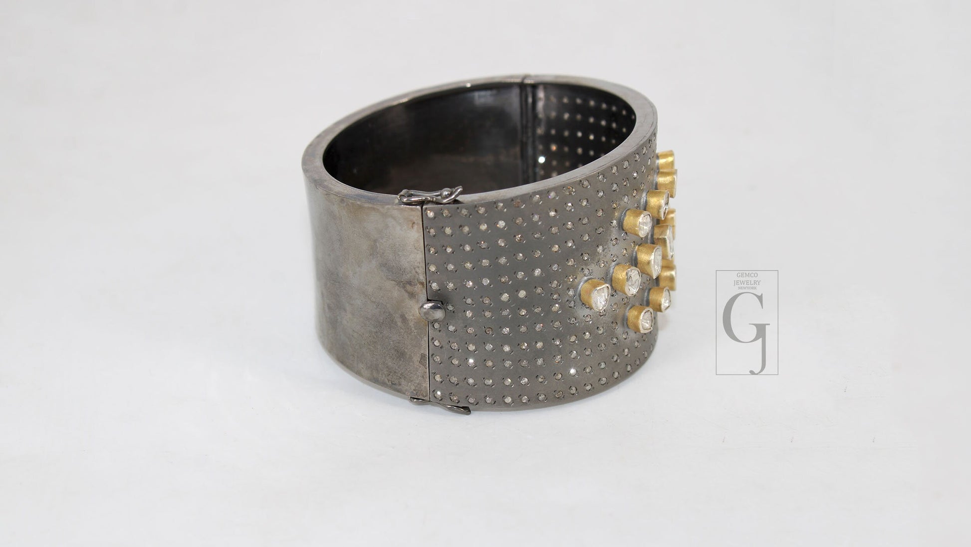 Antique Look Polki Bangle Bracelet Designer Rosecut Pave Diamond Bangle 925 Sterling Silver Handmade Finish Flat Diamond Bangle Bracelet