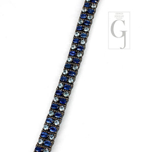 Antique Look Kyanite Bluetopaz Bracelet Jewelry Rosecut Pave Diamond Bracelet 925 Sterling Silver Handmade Finish Diamond Bangle Bracelet