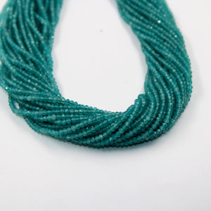5 Strings Finest Quality And Colour Apatite Faceted Rondelles - Apetite Beads Wholesale  2mm- 2.5mm Size 13 Inches Length