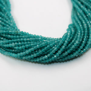 5 Strings Finest Quality And Colour Apatite Faceted Rondelles - Apetite Beads Wholesale  2mm- 2.5mm Size 13 Inches Length