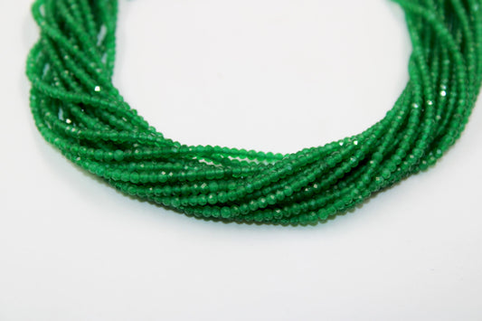 5 Strands Green Onyx Rondelles, Faceted Roundelles Beads, Green Onyx Gemstone beads, jewelry making supplies 2.5mm-3.00mm 13 inch Long