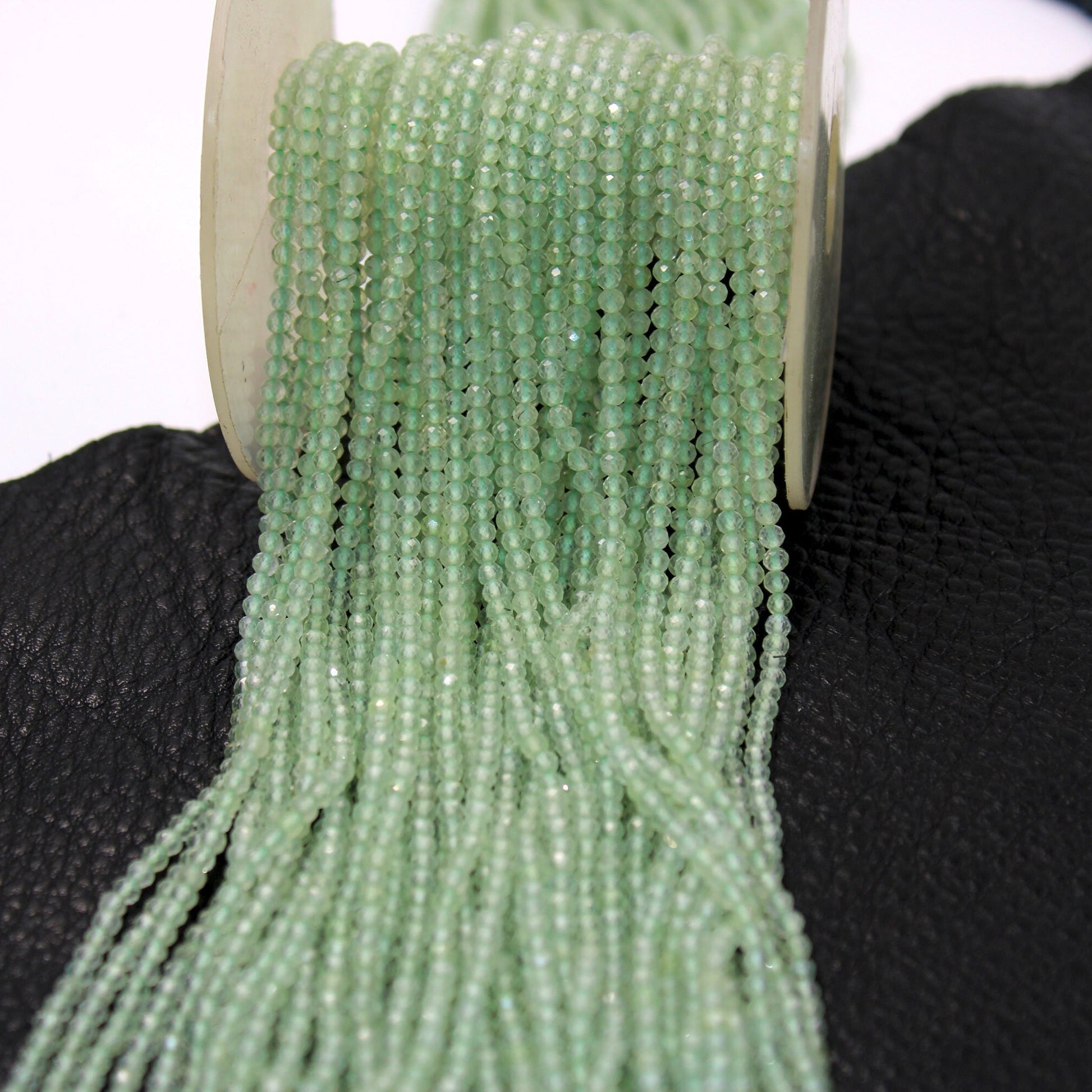 5 Strands Green Aventurine Stone Faceted Rondelle And Stone Beads Faceted Roundel, Rondel Beads Jewelry Making Supplies 2.5-3mm 13 inch Long