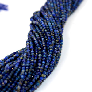 5 Strands Lapis Lazuli Rondelles,Faceted Roundel Beads, Gemstone Beads, Rondel Beads, Jewelry Making Supplies 2.5 mm-3.00mm