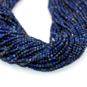 5 Strands Lapis Lazuli Rondelles,Faceted Roundel Beads, Gemstone Beads, Rondel Beads, Jewelry Making Supplies 2.5 mm-3.00mm
