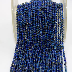 5 Strands Lapis Lazuli Rondelles,Faceted Roundel Beads, Gemstone Beads, Rondel Beads, Jewelry Making Supplies 2.5 mm-3.00mm