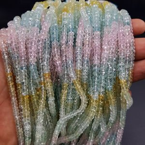 AAA quality multi shaded aquamarine stone beads size 5mm - 6mm hole size 0.5mm-0.6mm string size 13" to 16" available in stock ,stone beads