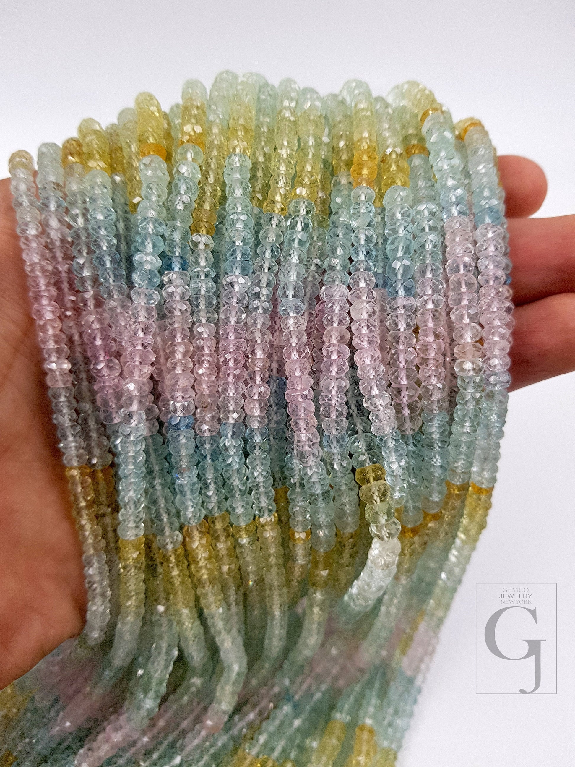 AAA quality multi shaded aquamarine stone beads size 5mm - 6mm hole size 0.5mm-0.6mm string size 13&quot; to 16&quot; available in stock ,stone beads