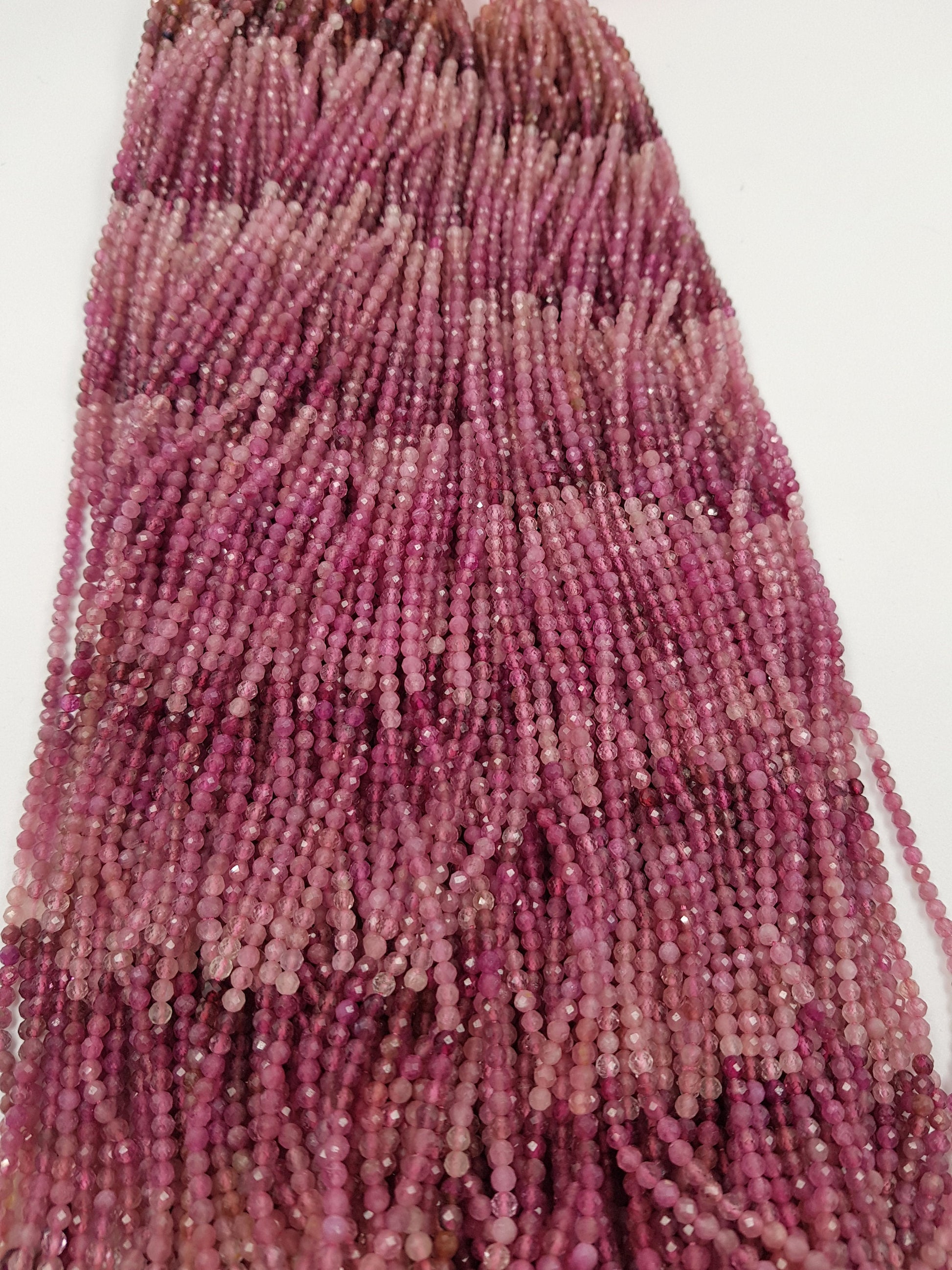 5 Strands Multi Shaded Tourmaline Rondelles, Faceted Beads, Pink Gemstone Beads, Jewelry Making Supplies 13 inch,Designer Supplies Bead