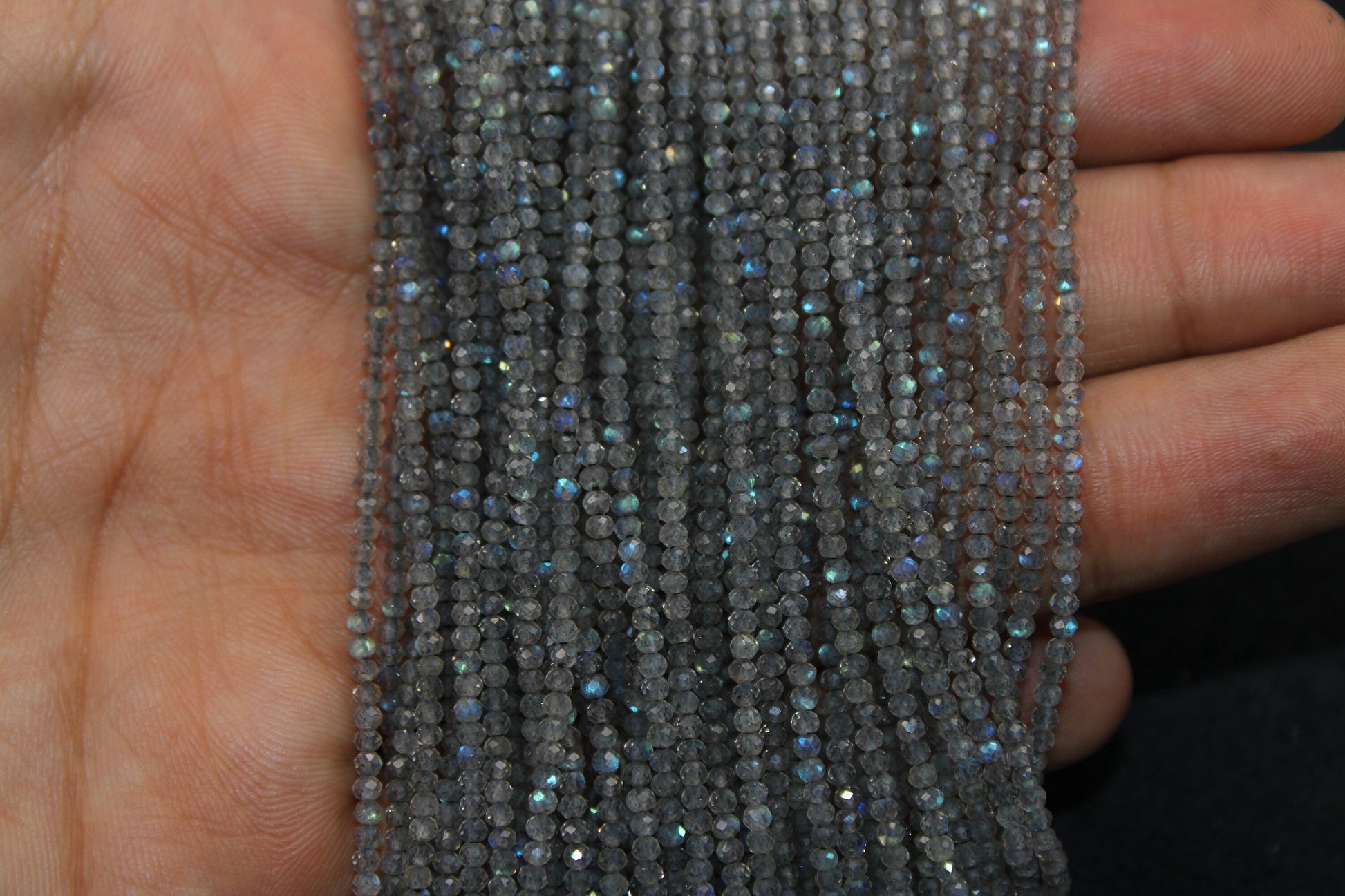 5 strands Labradorite Balls, Faceted Balls Beads,Gemstone Beads,Jewelry Making Supplies 2mm -3mm 13 inch Long ,Beads Making For Jewelery