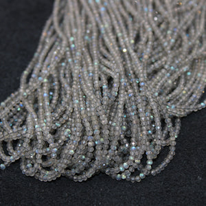 5 strands Labradorite Balls, Faceted Balls Beads,Gemstone Beads,Jewelry Making Supplies 2mm -3mm 13 inch Long ,Beads Making For Jewelery