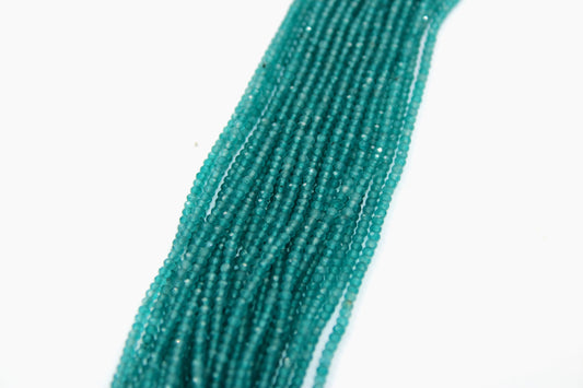 5 Strings Finest Quality And Colour Apatite Faceted Rondelles - Apetite Beads Wholesale  2mm- 2.5mm Size 13 Inches Length