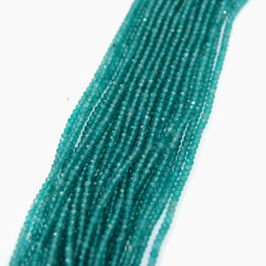 5 Strings Finest Quality And Colour Apatite Faceted Rondelles - Apetite Beads Wholesale  2mm- 2.5mm Size 13 Inches Length