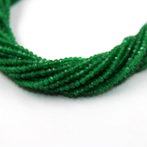 5 Strands Green Onyx Rondelles, Faceted Roundelles Beads, Green Onyx Gemstone beads, jewelry making supplies 2.5mm-3.00mm 13 inch Long