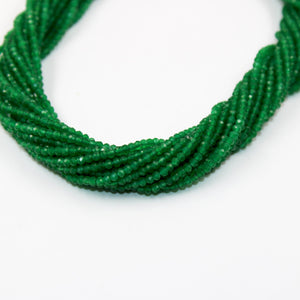 5 Strands Green Onyx Rondelles, Faceted Roundelles Beads, Green Onyx Gemstone beads, jewelry making supplies 2.5mm-3.00mm 13 inch Long