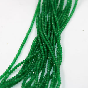 5 Strands Green Onyx Rondelles, Faceted Roundelles Beads, Green Onyx Gemstone beads, jewelry making supplies 2.5mm-3.00mm 13 inch Long