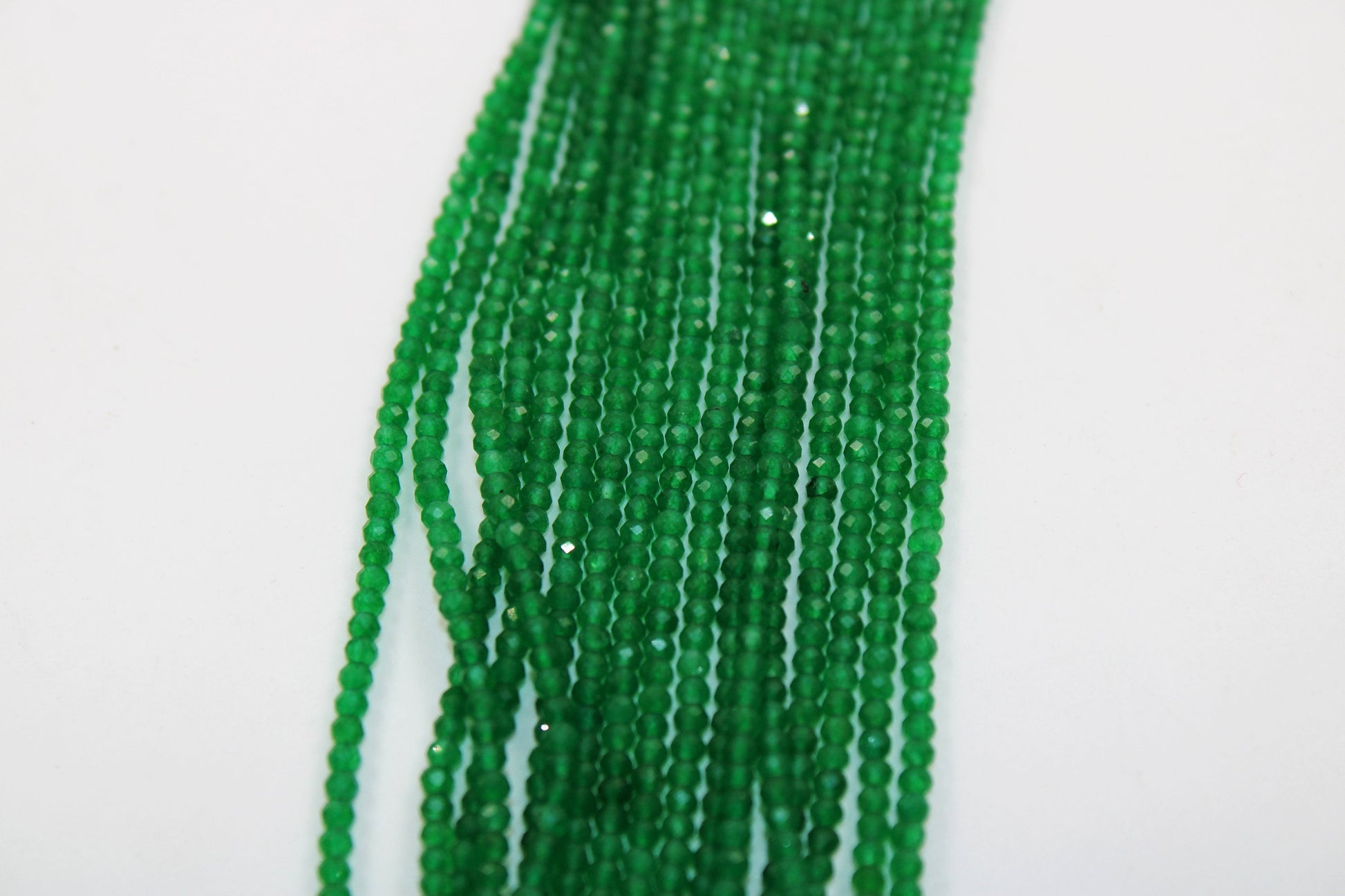 5 Strands Green Onyx Rondelles, Faceted Roundelles Beads, Green Onyx Gemstone beads, jewelry making supplies 2.5mm-3.00mm 13 inch Long