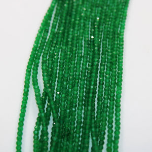 5 Strands Green Onyx Rondelles, Faceted Roundelles Beads, Green Onyx Gemstone beads, jewelry making supplies 2.5mm-3.00mm 13 inch Long