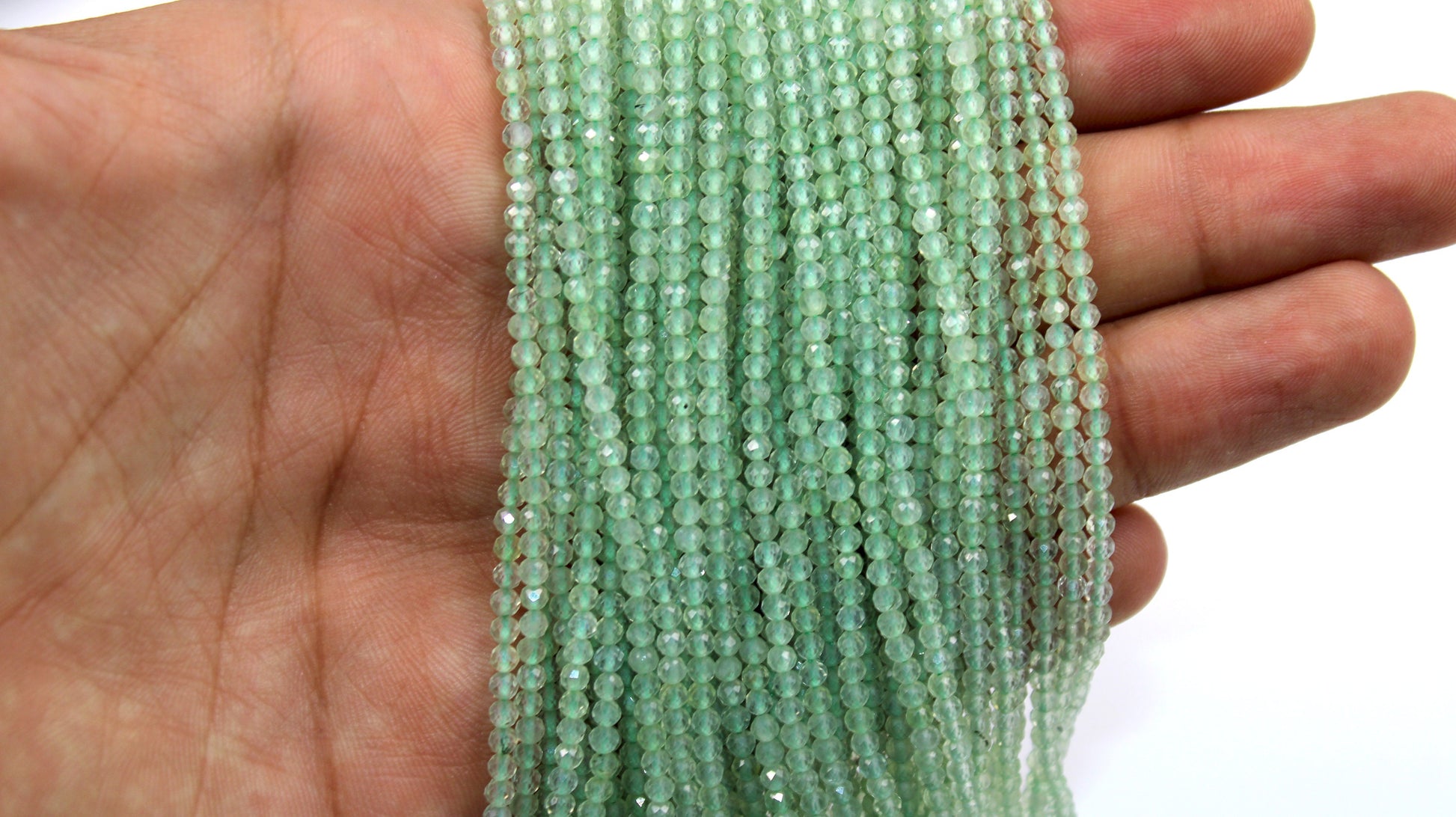 5 Strands Green Aventurine Stone Faceted Rondelle And Stone Beads Faceted Roundel, Rondel Beads Jewelry Making Supplies 2.5-3mm 13 inch Long