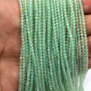 5 Strands Green Aventurine Stone Faceted Rondelle And Stone Beads Faceted Roundel, Rondel Beads Jewelry Making Supplies 2.5-3mm 13 inch Long