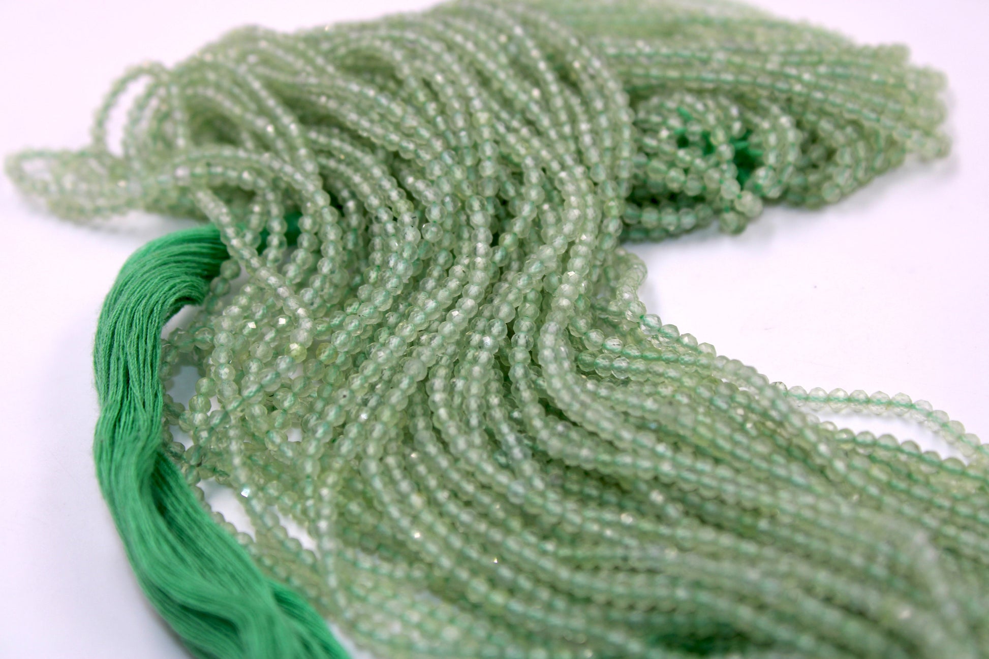 5 Strands Green Aventurine Stone Faceted Rondelle And Stone Beads Faceted Roundel, Rondel Beads Jewelry Making Supplies 2.5-3mm 13 inch Long
