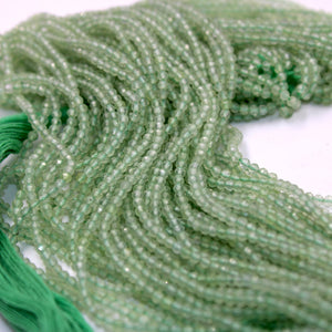 5 Strands Green Aventurine Stone Faceted Rondelle And Stone Beads Faceted Roundel, Rondel Beads Jewelry Making Supplies 2.5-3mm 13 inch Long