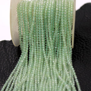 5 Strands Green Aventurine Stone Faceted Rondelle And Stone Beads Faceted Roundel, Rondel Beads Jewelry Making Supplies 2.5-3mm 13 inch Long