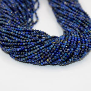 5 Strands Lapis Lazuli Rondelles,Faceted Roundel Beads, Gemstone Beads, Rondel Beads, Jewelry Making Supplies 2.5 mm-3.00mm