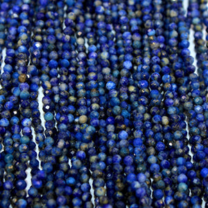 5 Strands Lapis Lazuli Rondelles,Faceted Roundel Beads, Gemstone Beads, Rondel Beads, Jewelry Making Supplies 2.5 mm-3.00mm