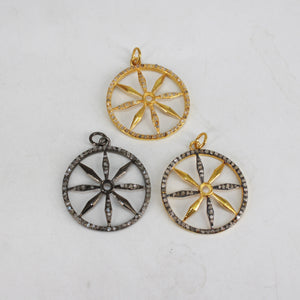 Very beautiful designer Rosecut pave diamond pendant 925 sterling silver handmade finish diamond charms necklace pendant