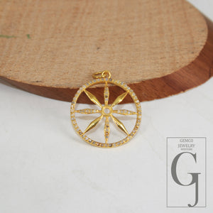 Very beautiful designer Rosecut pave diamond pendant 925 sterling silver handmade finish diamond charms necklace pendant