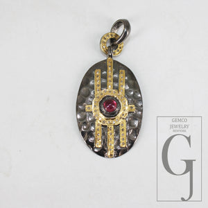 Beautiful Designer Rosecut Pave Diamond Pendant 925 Sterling Silver Handmade Finish Diamond Charms Necklace Pendant